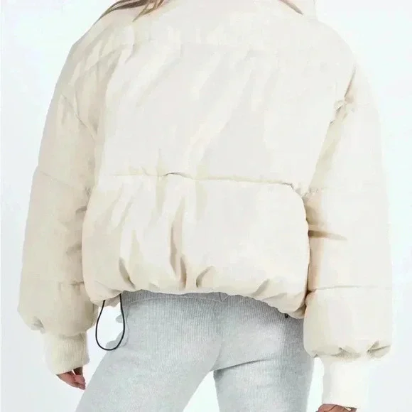 Women's Beige Puffer Jacket - Picture 6 of 6